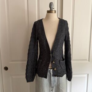 Juicy Couture Charcoal Dark Gray Knit Cardigan Naverworn P